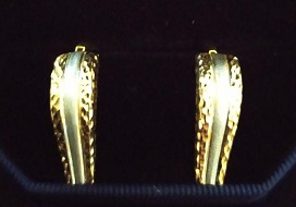 گوشواره طلا دست  دوم دو رنگ قفلی